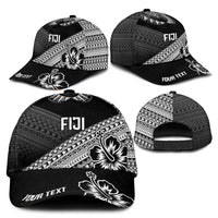 Personalised Rugby Fiji Classic Cap Black Traditional Masi Inspired