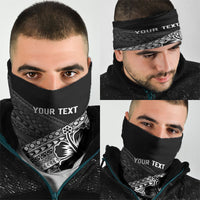 Custom Rugby Fiji Neck Gaiter Black Traditional Masi Inspired