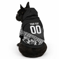 Custom Rugby Fiji Pet Hoodie Black Traditional Masi Inspired LT9 - Polynesian Pride