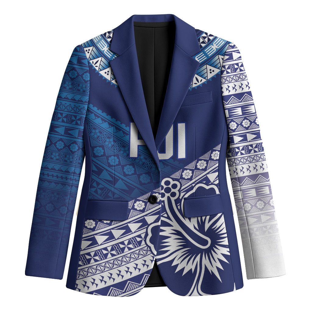 Custom Rugby Fiji Blazer Blue Traditional Masi Inspired LT9 Unisex Blue - Polynesian Pride