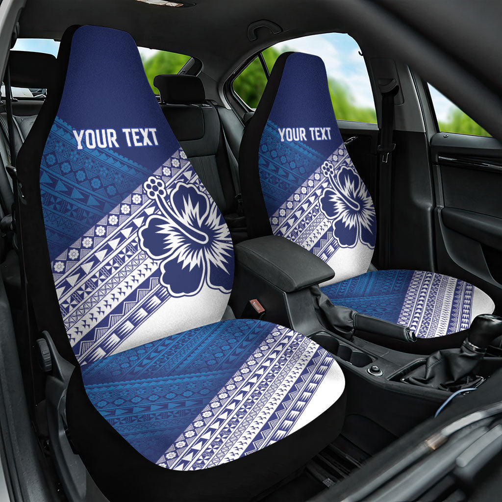 Custom Rugby Fiji Car Seat Cover Blue Traditional Masi Inspired LT9 One Size Blue - Polynesian Pride