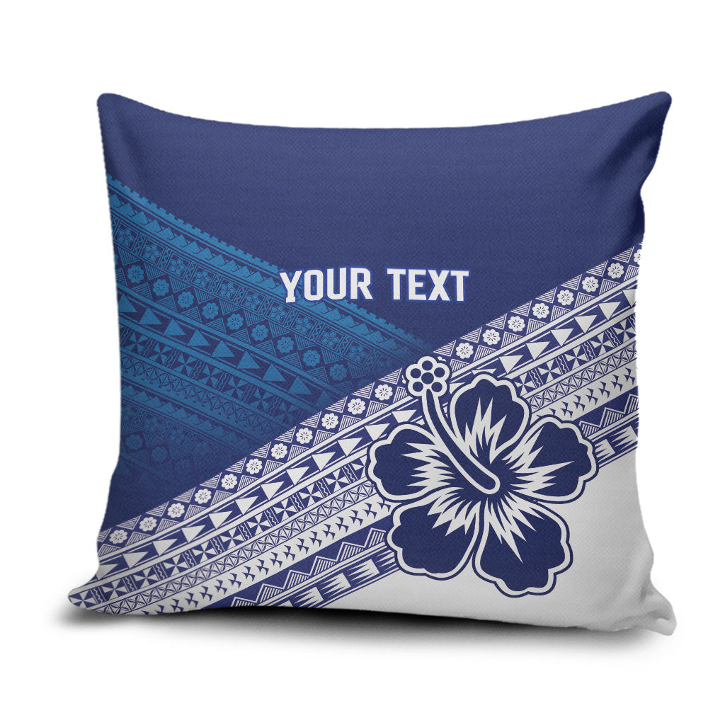 Custom Rugby Fiji Pillow Cover Blue Traditional Masi Inspired LT9 Blue - Polynesian Pride