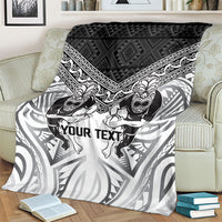 Custom Rugby New Zealand Black Fern Blanket Niho Taniwha Inspired