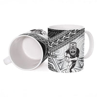 Custom Rugby New Zealand Black Fern Ceramic Mug Niho Taniwha Inspired