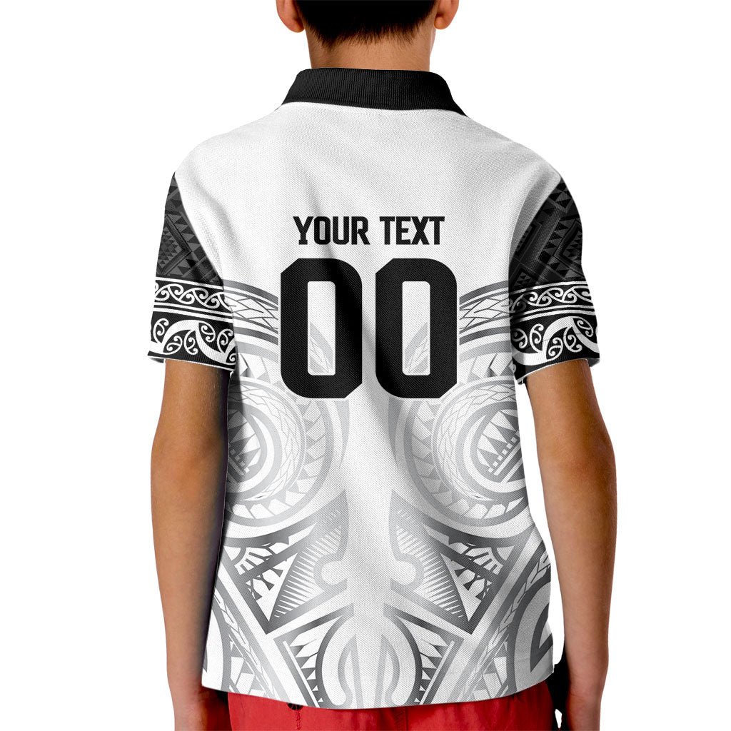Custom Rugby New Zealand Black Fern Kid Polo Shirt Niho Taniwha Inspired