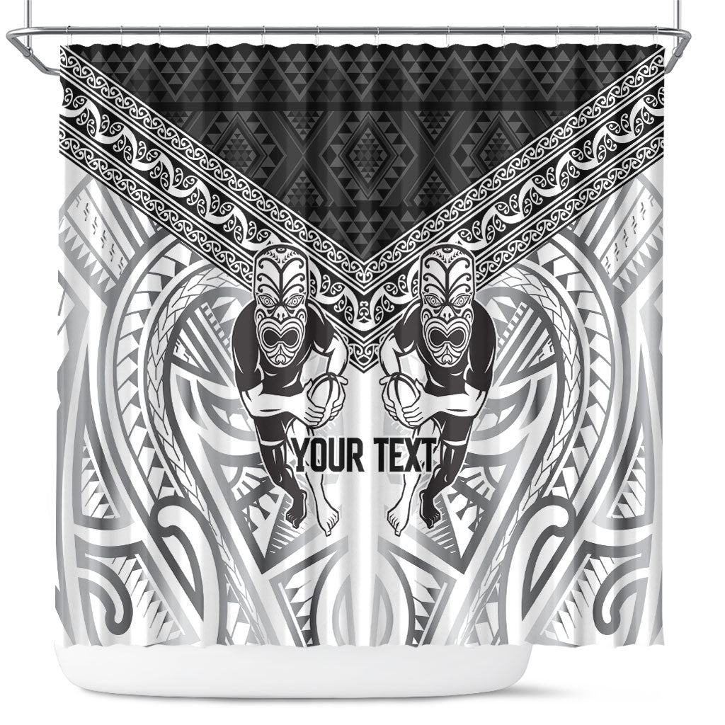 Custom Rugby New Zealand Black Fern Shower Curtain Niho Taniwha Inspired