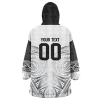 Custom Rugby New Zealand Black Fern Wearable Blanket Hoodie Niho Taniwha Inspired