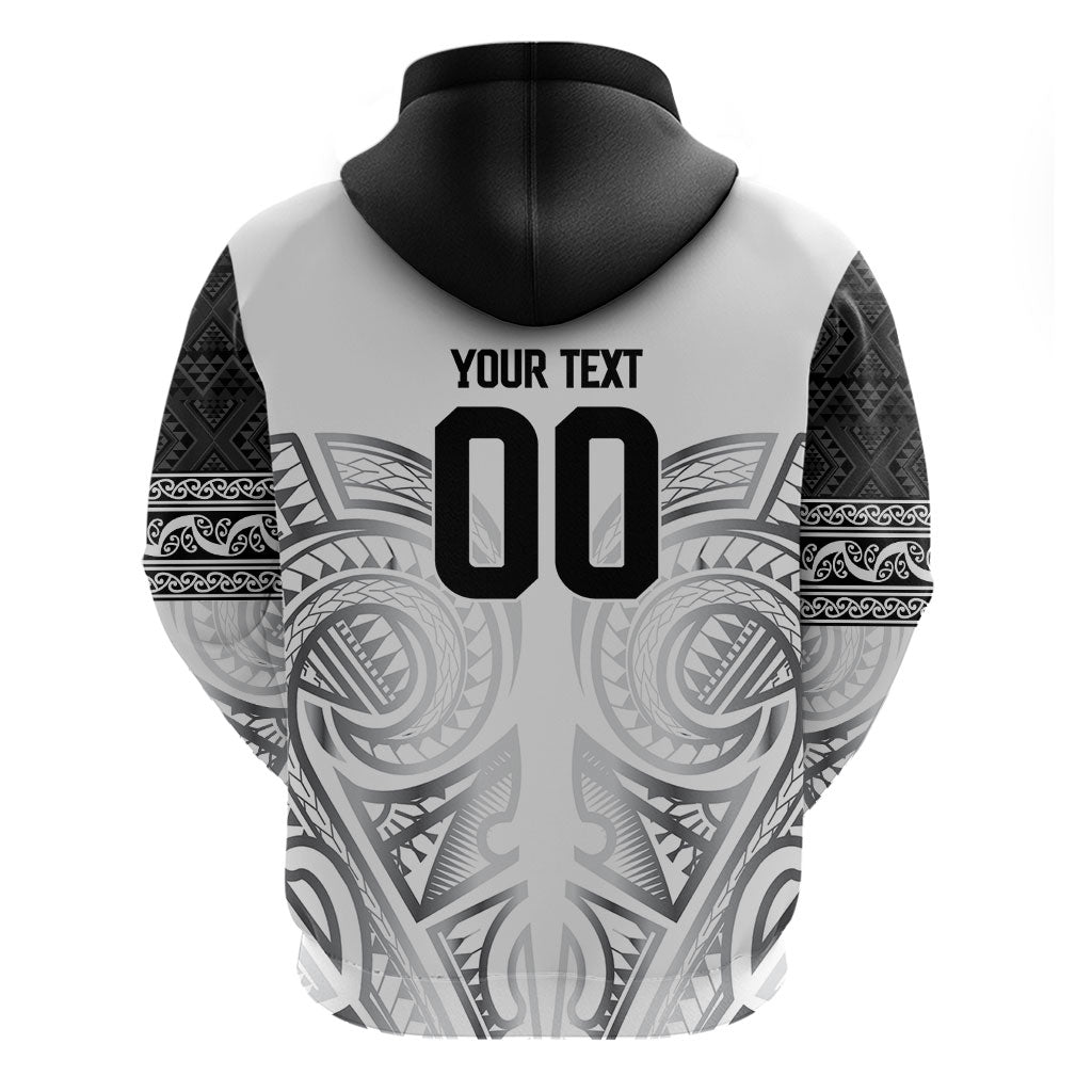 Custom Rugby New Zealand Black Fern Zip Hoodie Niho Taniwha Inspired