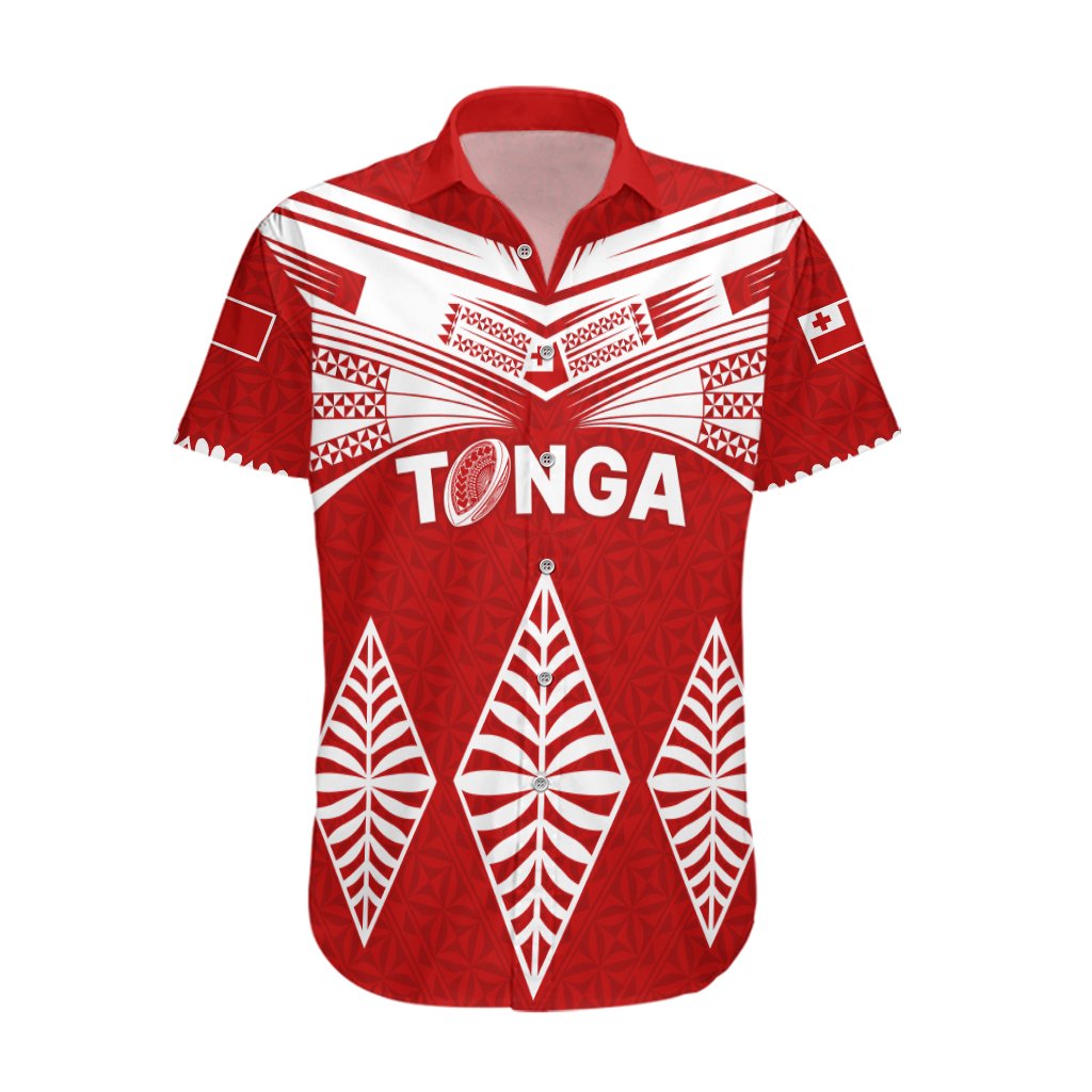 Tonga Rugby Hawaiian Shirt Proud Tongan Ngatu Kupesi World Cup 2023 No1 LT9 White - Polynesian Pride