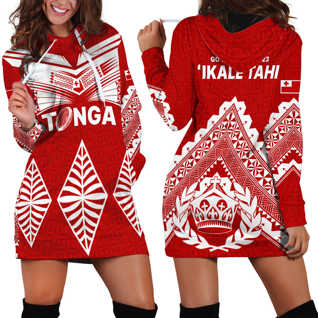 Tonga Rugby Hoodie Dress Proud Tongan Ngatu Kupesi World Cup 2023 No1 LT9 - Polynesian Pride