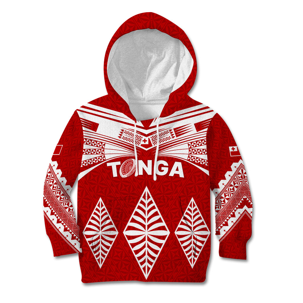 Tonga Rugby Kid Hoodie Proud Tongan Ngatu Kupesi World Cup 2023 No1 LT9 Hoodie White - Polynesian Pride
