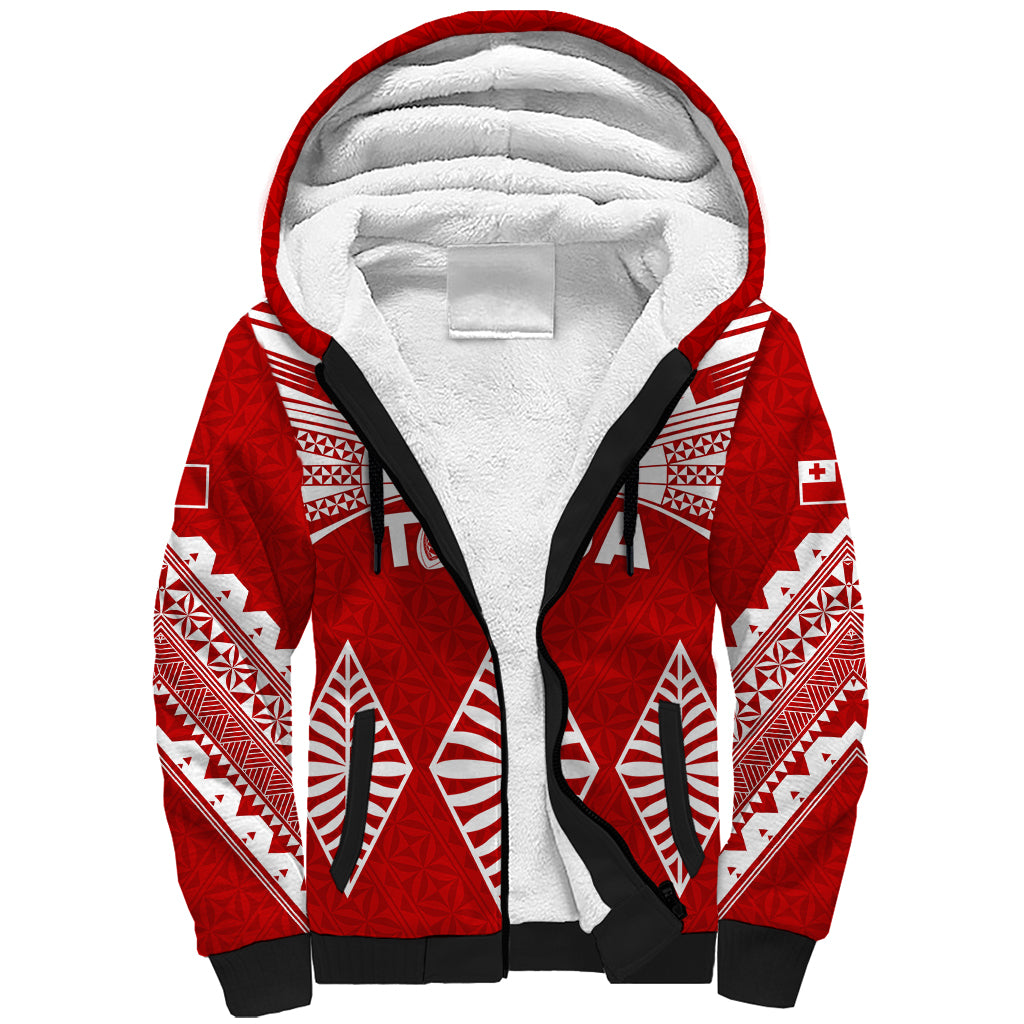 Tonga Rugby Sherpa Hoodie Proud Tongan Ngatu Kupesi World Cup 2023 No1 LT9 Unisex White - Polynesian Pride