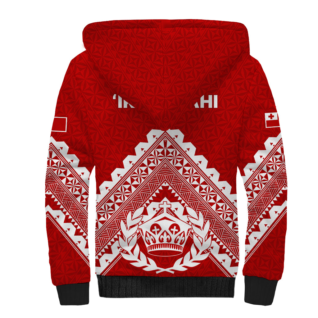 Tonga Rugby Sherpa Hoodie Proud Tongan Ngatu Kupesi World Cup 2023 No1 LT9 - Polynesian Pride