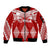 Tonga Rugby Sleeve Zip Bomber Jacket Proud Tongan Ngatu Kupesi World Cup 2023 No1 LT9 Unisex White - Polynesian Pride
