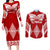 Custom Tonga Rugby Couples Matching Long Sleeve Bodycon Dress and Long Sleeve Button Shirts Proud Tongan Ngatu Kupesi World Cup 2023 No1 LT9 White - Polynesian Pride