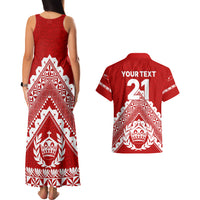 Custom Tonga Rugby Couples Matching Tank Maxi Dress And Hawaiian Shirt Proud Tongan Ngatu Kupesi World Cup 2023 No1 LT9 - Polynesian Pride