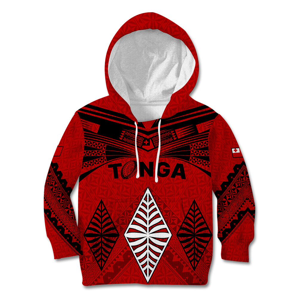 Tonga Rugby Kid Hoodie Proud Tongan Ngatu Kupesi World Cup 2023 No2 LT9 Hoodie Black - Polynesian Pride