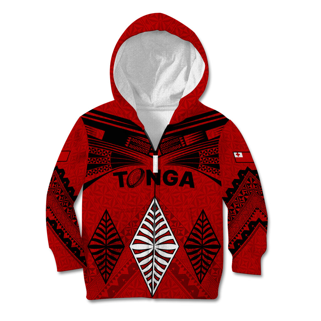 Custom Tonga Rugby Kid Hoodie Proud Tongan Ngatu Kupesi World Cup 2023 No2 LT9 - Polynesian Pride