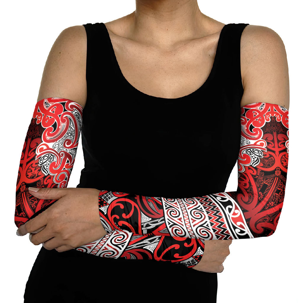 Aotearoa Iwi Ngapuhi Arm Sleeves Maori Wharenui House Tribal Pattern LT9 - Polynesian Pride