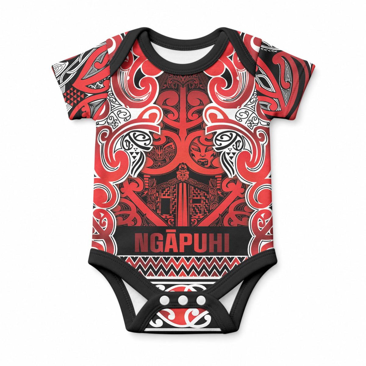 Aotearoa Iwi Ngapuhi Baby Onesie Maori Wharenui House Tribal Pattern