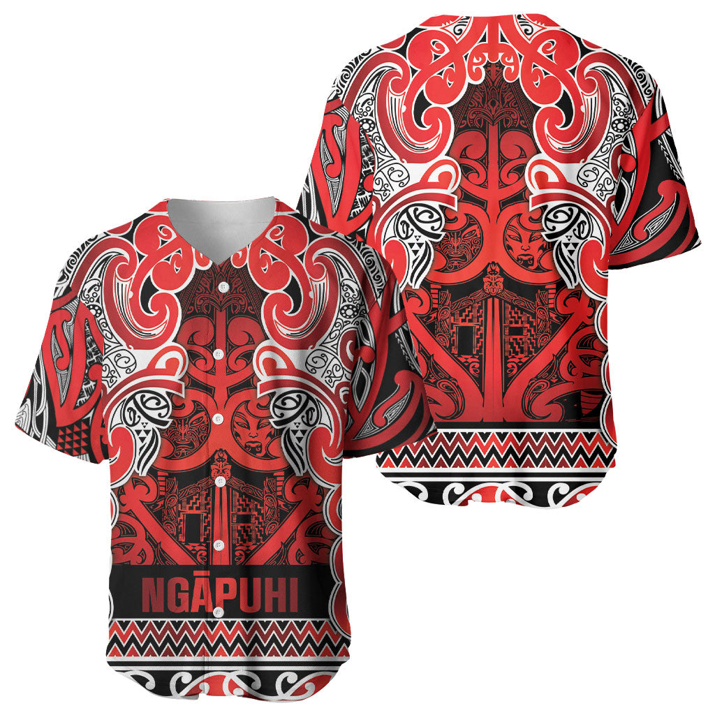 Aotearoa Iwi Ngapuhi Baseball Jersey Maori Wharenui House Tribal Pattern LT9 - Polynesian Pride