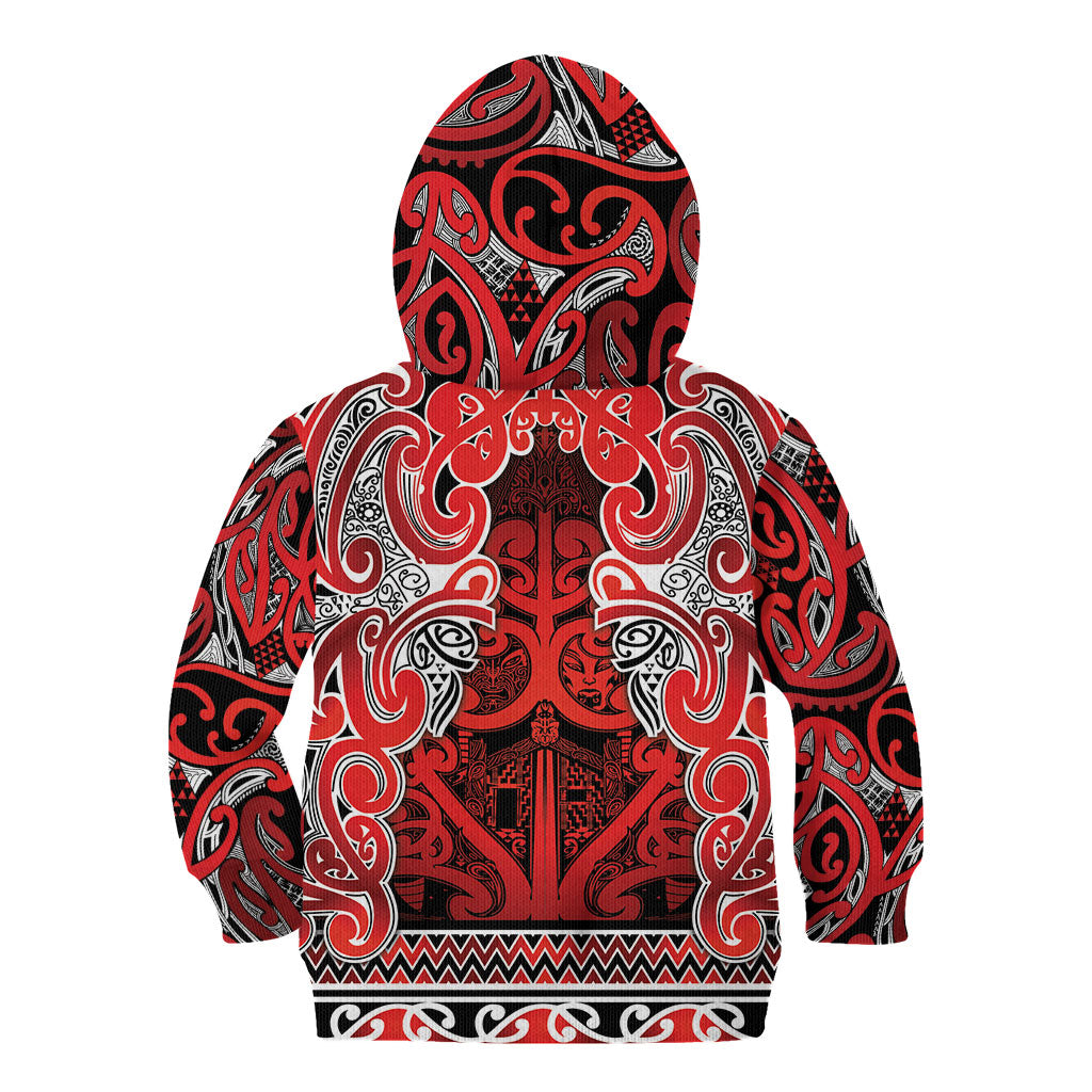 Aotearoa Iwi Ngapuhi Kid Hoodie Maori Wharenui House Tribal Pattern LT9 - Polynesian Pride