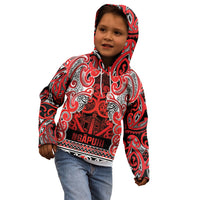 Aotearoa Iwi Ngapuhi Kid Hoodie Maori Wharenui House Tribal Pattern LT9 - Polynesian Pride