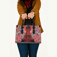 Aotearoa Iwi Ngapuhi Leather Bag Maori Wharenui House Tribal Pattern LT9 - Polynesian Pride