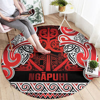 Aotearoa Iwi Ngapuhi Round Carpet Maori Wharenui House Tribal Pattern LT9 - Polynesian Pride