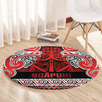 Aotearoa Iwi Ngapuhi Round Carpet Maori Wharenui House Tribal Pattern LT9 - Polynesian Pride
