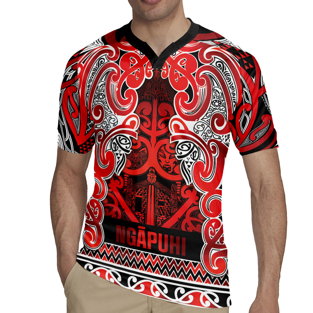 Aotearoa Iwi Ngapuhi Rugby Jersey Maori Wharenui House Tribal Pattern LT9 - Polynesian Pride