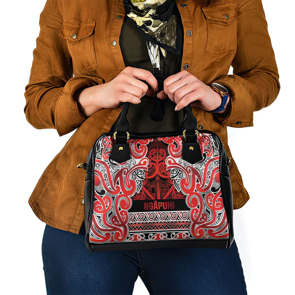 Aotearoa Iwi Ngapuhi Shoulder Handbag Maori Wharenui House Tribal Pattern LT9 - Polynesian Pride