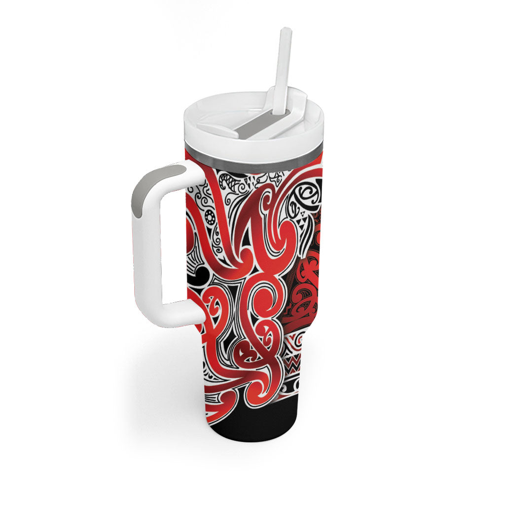 Aotearoa Iwi Ngapuhi Tumbler With Handle Maori Wharenui House Tribal Pattern LT9 - Polynesian Pride