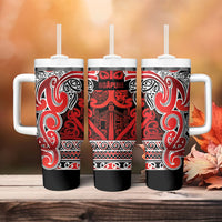 Aotearoa Iwi Ngapuhi Tumbler With Handle Maori Wharenui House Tribal Pattern LT9 - Polynesian Pride