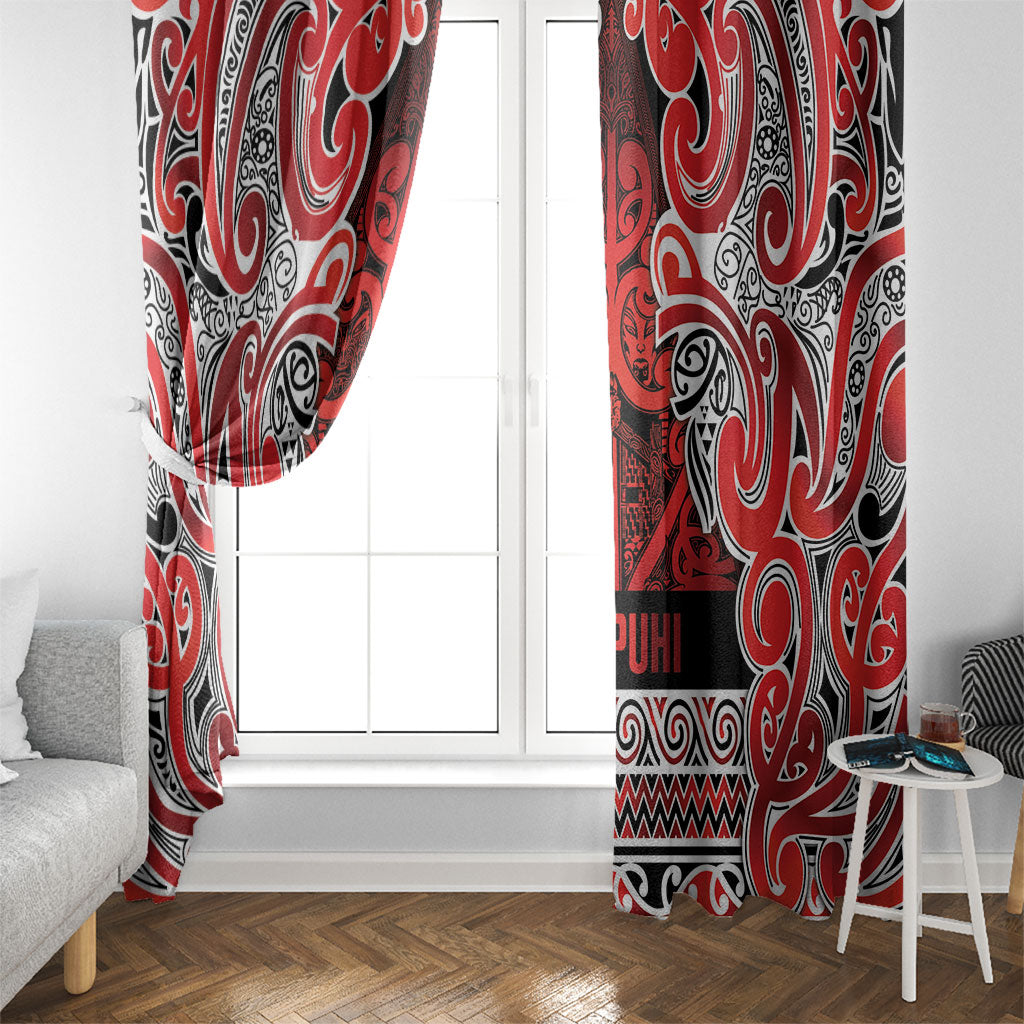 Aotearoa Iwi Ngapuhi Window Curtain Maori Wharenui House Tribal Pattern LT9 - Polynesian Pride