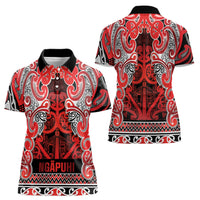 Aotearoa Iwi Ngapuhi Women Polo Shirt Maori Wharenui House Tribal Pattern LT9 - Polynesian Pride