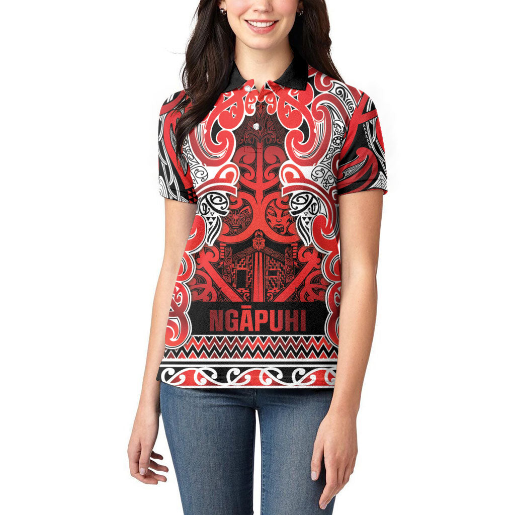 Aotearoa Iwi Ngapuhi Women Polo Shirt Maori Wharenui House Tribal Pattern LT9 - Polynesian Pride