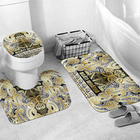 Aotearoa Iwi Ngati Whatua Bathroom Set Maori Wharenui House Tribal Pattern LT9 Mat Set Only (3 pcs) One Size Gold - Polynesian Pride