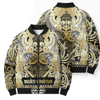 Aotearoa Iwi Ngati Whatua Bomber Puffer Jacket Maori Wharenui House Tribal Pattern LT9 - Polynesian Pride