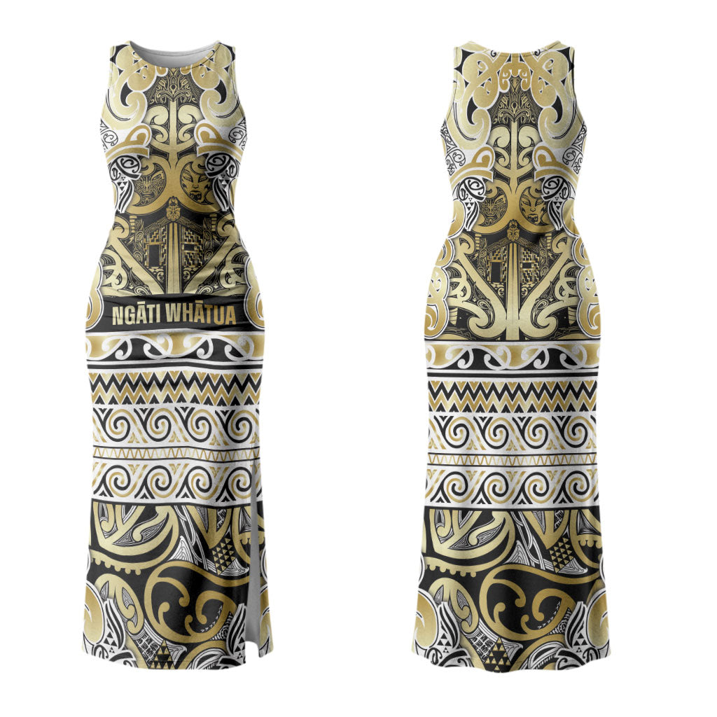 Aotearoa Iwi Ngati Whatua Couples Matching Tank Maxi Dress and Hawaiian Shirt Maori Wharenui House Tribal Pattern LT9 - Polynesian Pride