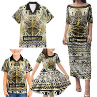Aotearoa Iwi Ngati Whatua Family Matching Puletasi and Hawaiian Shirt Maori Wharenui House Tribal Pattern LT9 - Polynesian Pride