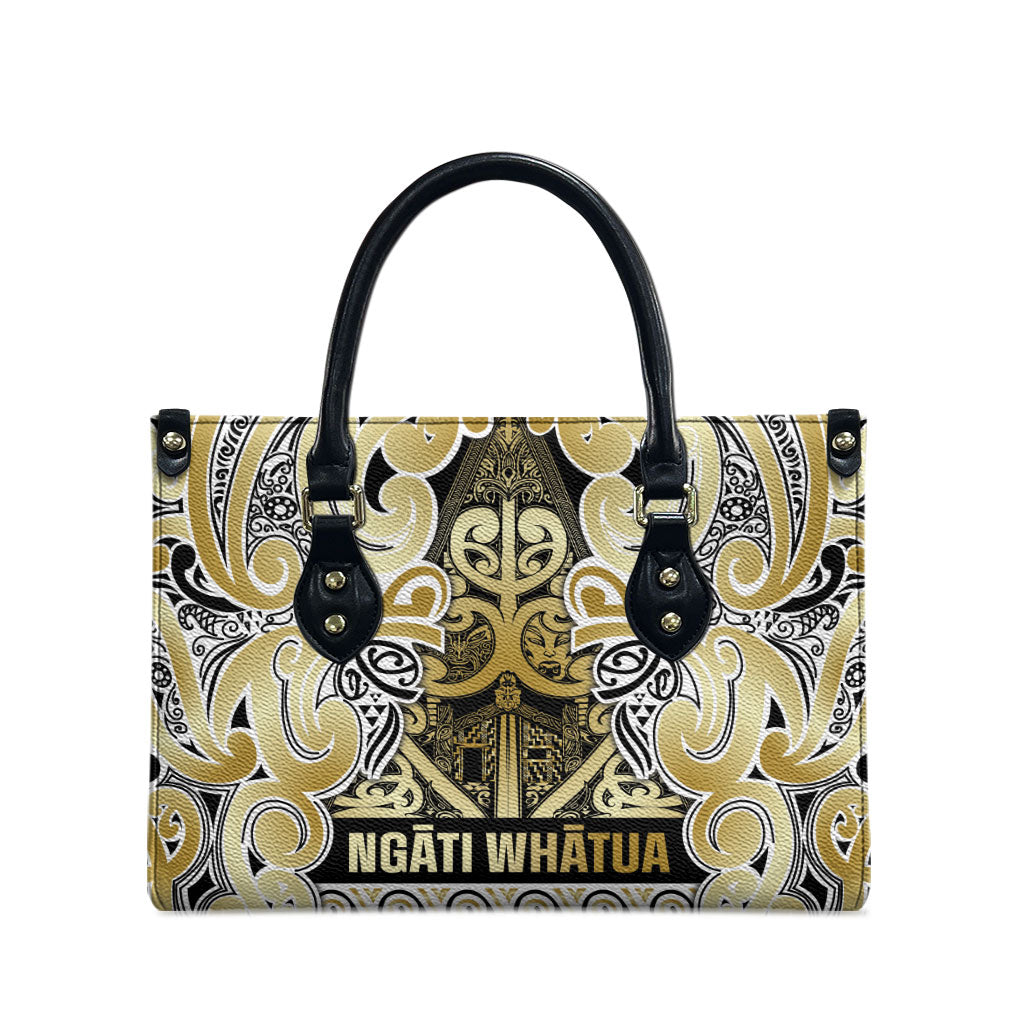 Aotearoa Iwi Ngati Whatua Leather Bag Maori Wharenui House Tribal Pattern LT9 - Polynesian Pride