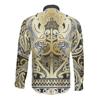 Aotearoa Iwi Ngati Whatua Long Sleeve Button Shirt Maori Wharenui House Tribal Pattern LT9 - Polynesian Pride