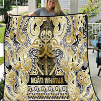 Aotearoa Iwi Ngati Whatua Quilt Maori Wharenui House Tribal Pattern LT9 Gold - Polynesian Pride