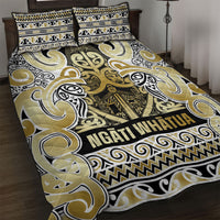 Aotearoa Iwi Ngati Whatua Quilt Bed Set Maori Wharenui House Tribal Pattern LT9 Gold - Polynesian Pride
