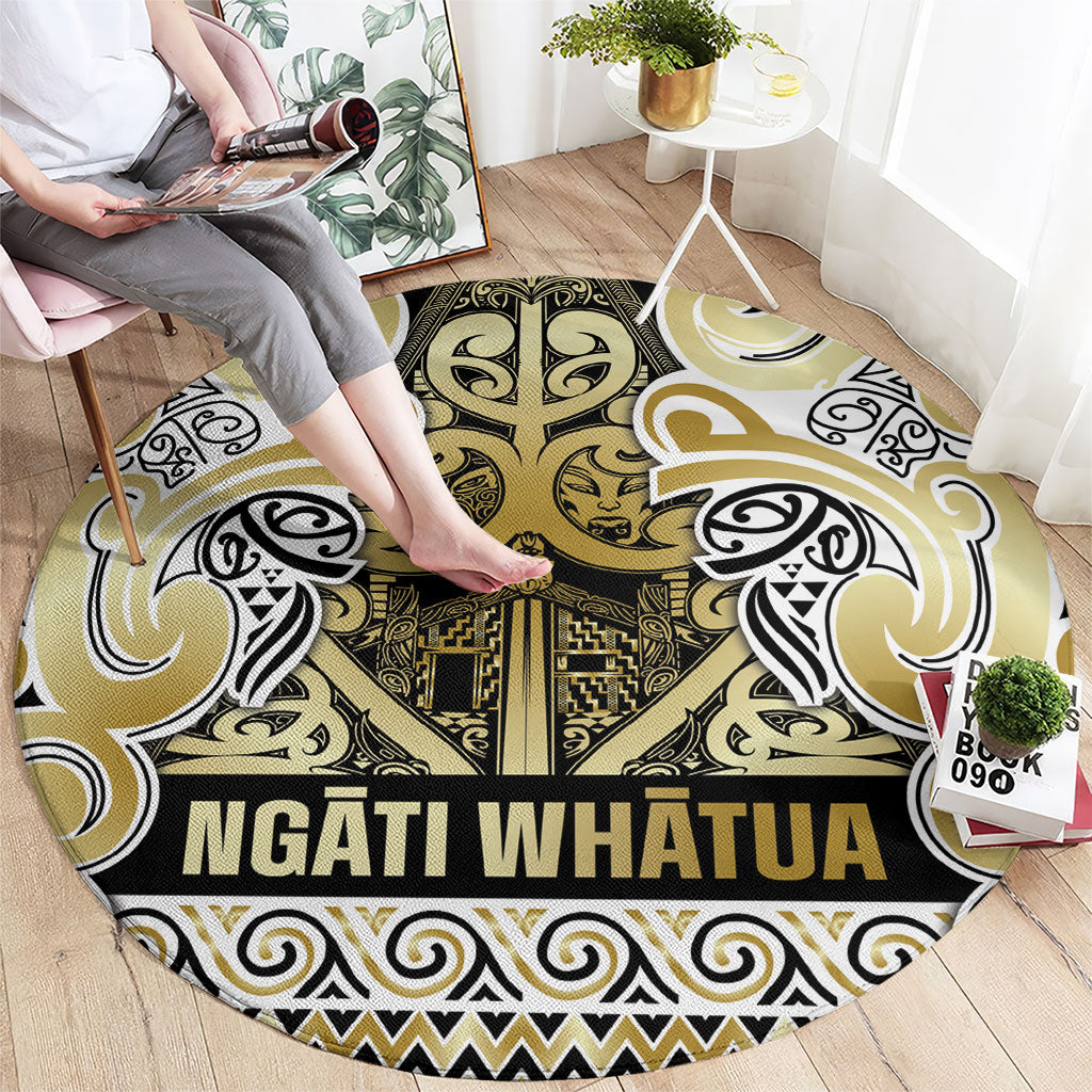 Aotearoa Iwi Ngati Whatua Round Carpet Maori Wharenui House Tribal Pattern LT9 - Polynesian Pride
