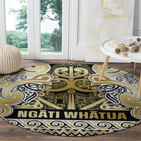 Aotearoa Iwi Ngati Whatua Round Carpet Maori Wharenui House Tribal Pattern LT9 - Polynesian Pride