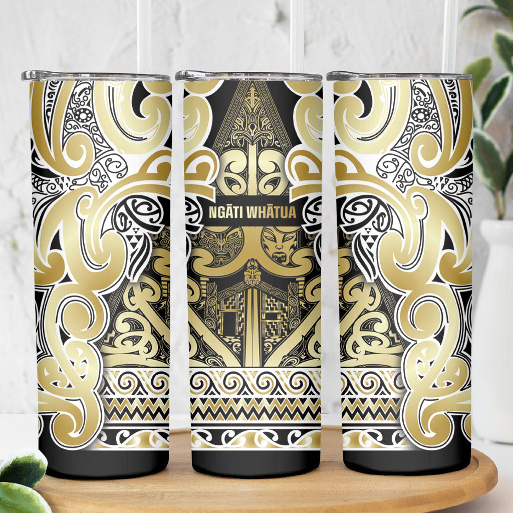 Aotearoa Iwi Ngati Whatua Skinny Tumbler Maori Wharenui House Tribal Pattern LT9 - Polynesian Pride