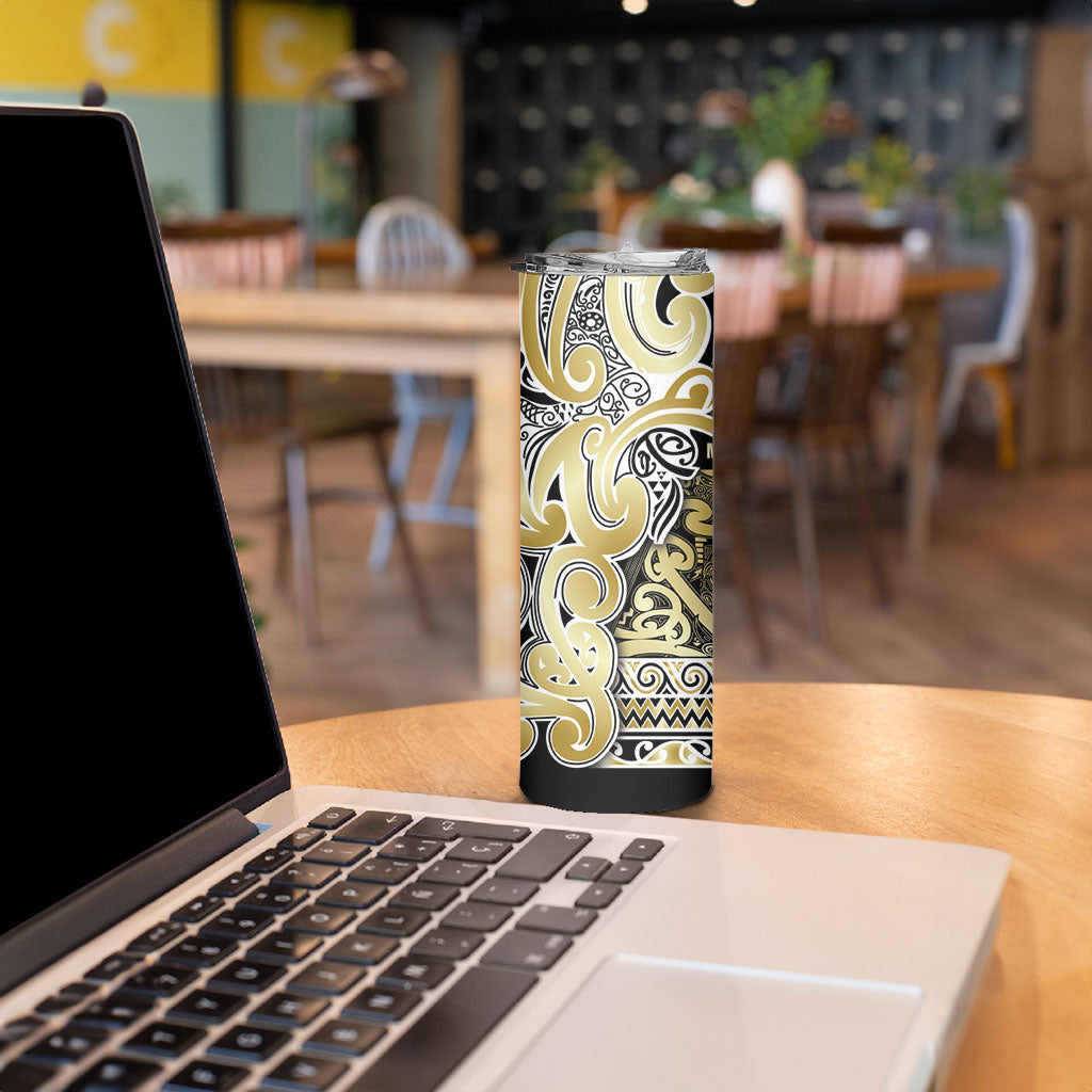 Aotearoa Iwi Ngati Whatua Skinny Tumbler Maori Wharenui House Tribal Pattern LT9 - Polynesian Pride