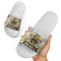 Aotearoa Iwi Ngati Whatua Slide Sandals Maori Wharenui House Tribal Pattern LT9 - Polynesian Pride